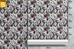 Carta da Parati Design e Stili Flora e Fauna Fiori Foglie Moderna Natura