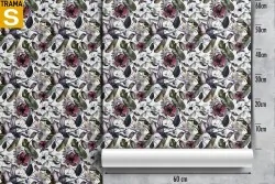 Carta da Parati Design e Stili Flora e Fauna Fiori Foglie Moderna Natura