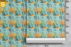 Carta da Parati Design e Stili Flora e Fauna Astratta Foglie Natura