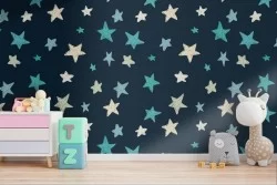 Carta da Parati bambini decorazione stelle.
