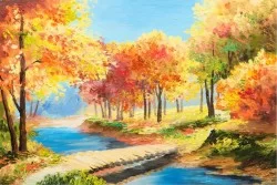 Carta da Parati Flora e Fauna Design e Stili Paesaggi e Natura Dipinti e Acquerelli Foreste e Alberi