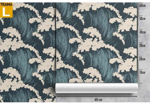 Wallpaper decoration stylized sea waves. 2