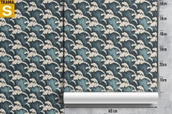 Wallpaper Design and Modern Oriental Zen Styles Stripes and Waves