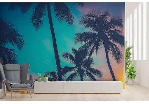 Wallpaper sky and tropical palms