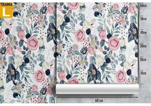 Wallpaper decoration vintage roses and leaves. 2