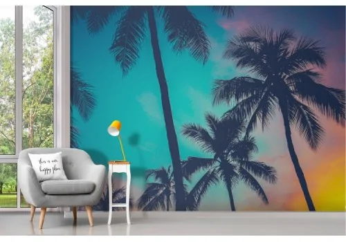 Carta da Parati cielo e palme tropicali 2