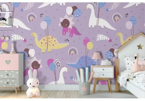Carta da Parati bambini decorazione dinosauri.