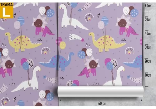 Carta da Parati bambini decorazione dinosauri. 2