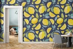Carta da Parati decorazione pattern limoni.