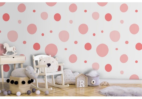 Children's polka dot wallpaper decoration.