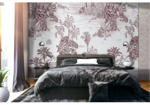 Carta da Parati decorazione natura tropicale vintage.