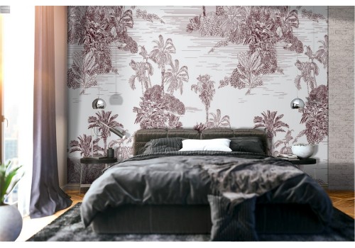 Tropical nature vintage wallpaper decoration.