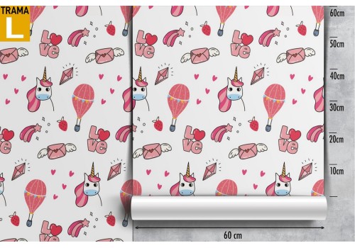 Carta da Parati bambini decori e unicorni. 2