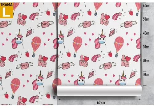 Carta da Parati bambini decori e unicorni. 2