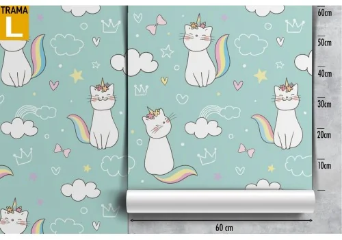 Fantasy unicorn children's wallpaper decoration. 2