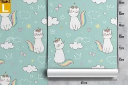 Fantasy unicorn children's wallpaper decoration.