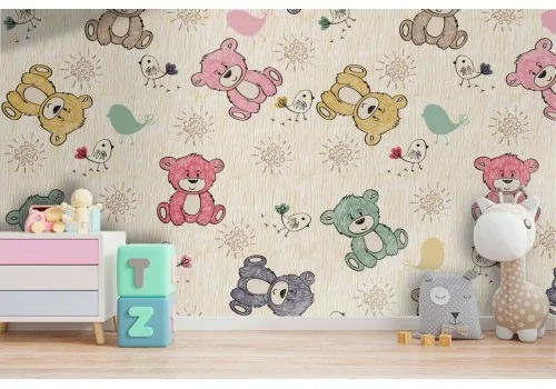 Wallpaper decoration for children teddy bears.