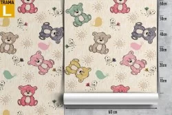 Carta da Parati decorazione bambini orsetti peluche.