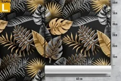 Glamorous gold leaf decoration wallpaper.