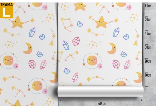 Children's wallpaper decoration stars and planets. 2