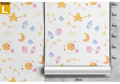 Children's wallpaper decoration stars and planets. 2