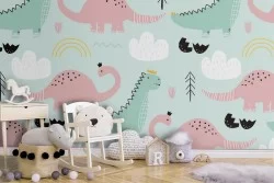 Carta da Parati per bambini dinosauri.