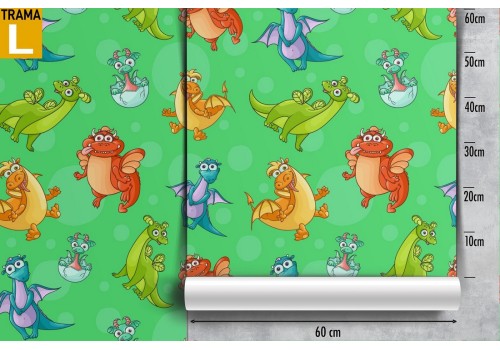 Wallpaper decoration for children dinosaurs and dragons. 2