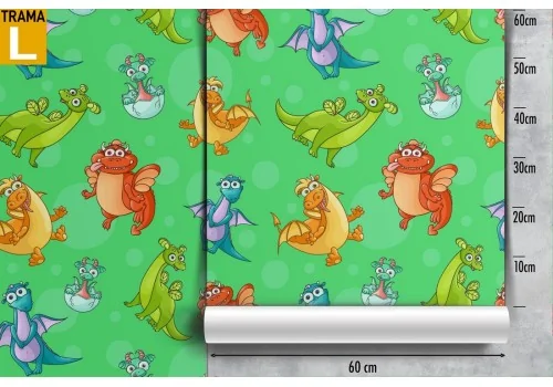 Wallpaper decoration for children dinosaurs and dragons. 2