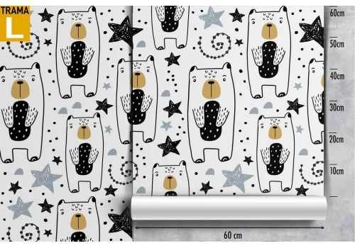 Carta da Parati decorazione bambini orsi stilizzati. 2