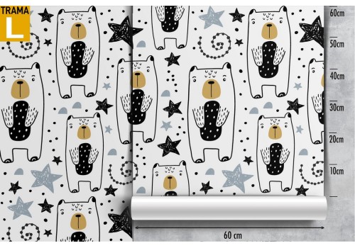 Wallpaper decoration children's stylized bears. 2
