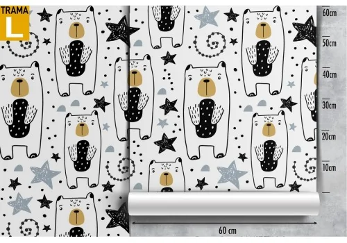 Wallpaper decoration children's stylized bears. 2