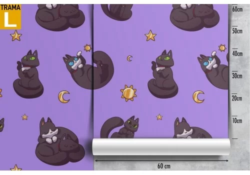 Carta da Parati decorazione bambini gatto. 2