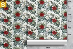 Carta da Parati Design e Stili Flora e Fauna Fiori Foglie Tropicale