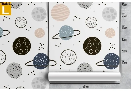 Children's wallpaper with stylized planets. 2
