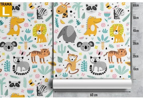 Children's wallpaper jungle forest animals. 2