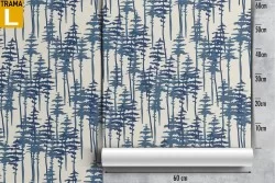 Carta da Parati pattern natura alberi stilizzati.