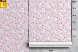 Carta da Parati decorazione bambini unicorni.