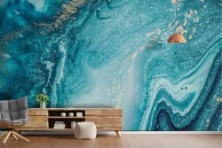 Carta da Parati sperficie luxury marmo azzurro