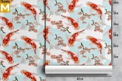 Carta da Parati animali Natura Orientale zen