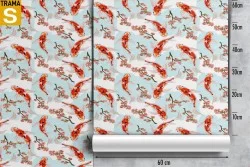 Carta da Parati Design e Stili Flora e Fauna animali Natura Orientale zen