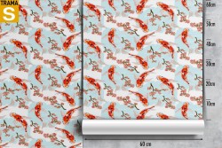 Wallpaper Design and Styles Flora and Fauna Animals Oriental Nature Zen
