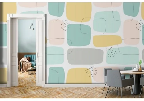 Vintage abstract geometry wallpaper decoration.