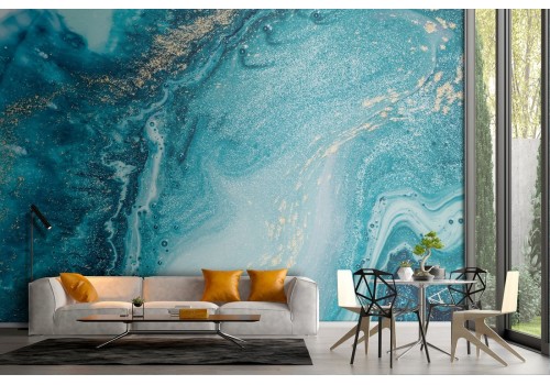 Luxury blue marble wallpaper surface 2