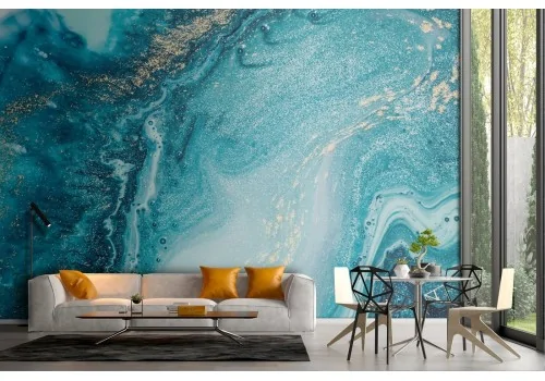 Luxury blue marble wallpaper surface 2