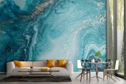 Carta da Parati sperficie luxury marmo azzurro