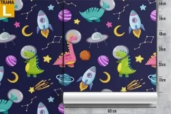 Carta da Parati decorazione bambini alieni e pianeti.