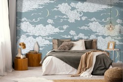 Wallpaper decoration stylized clouds.