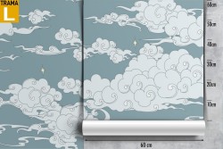 Wallpaper decoration stylized clouds.