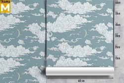 Oriental Zen Stylized Sky Wallpaper