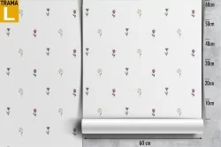 Carta da Parati decorazione fiori stilizzati natura.